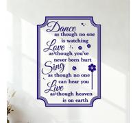 Stickers gravés Dansez, aimez, chantez, vivez comme au paradis sur terre 54.6x77.6cm Stickers pour vitres Bleu foncé