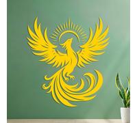 Stickers gravés Fichier silhouette Phoenix Rising 42x45.5cm Multicolore Jaune