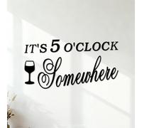 Stickers gravés Il est 17 heures quelque part 40.8x77.9cm Fourni avec un kit de film de transfert Noir
