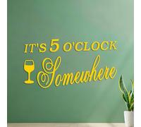 Stickers gravés Il est 17 heures quelque part 53x101.2cm Ne se décolle pas Jaune