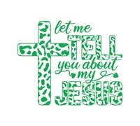 Stickers gravés Jésus sublimé, laisse-moi te parler de mon Jésus Dieu 65.6x81.1cm Stickers pour vitres Vert