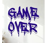 Stickers gravés Jeu vidéo Game Over Boy 42x43.4cm Stickers pour vitres Bleu foncé