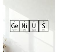 Stickers gravés Leçon de chimie sur le tableau périodique pour les adolescents 49.1x159.5cm Auto-adhésif Noir