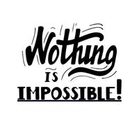 Stickers gravés lettrage « rien n'est impossible » 38x50.5cm Décoration de carrosserie Noir