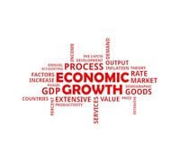 Stickers gravés Nuage de mots Croissance économique 64x101.4cm Modification et ajout d'informations possibles Rouge