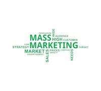 Stickers gravés Nuage de mots Marketing de masse 42x95.9cm Multicolore Vert