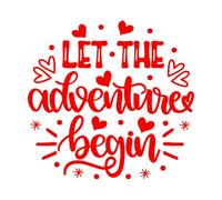 Stickers gravés Que l'aventure commence ! Saint-Valentin, mon amour, sois à moi ! 67.2x70.6cm N'abîme pas le mur Rouge