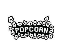 Stickers gravés Salle de cinéma Fast Food Popcorn Movie Time 30x58.3cm Installation facile Noir