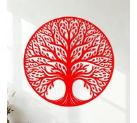 Stickers gravés silhouette de l'arbre de vie 35x35.1cm Ne se décolle pas Rouge