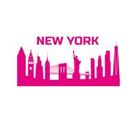 Stickers gravés silhouette de l'horizon de la ville de New York 54.4x112.2cm Modification et ajout d'informations possibles RoseRouge