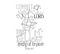 Stickers gravés Verset biblique : Confie-toi au Seigneur et fais-lui confiance. 45x72.9cm Stickers pour vitres Noir