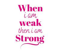 Stickers gravés Verset biblique : Quand je suis faible, c’est alors que je suis fort 64x101.3cm Multicolore RoseRouge