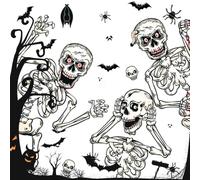 Stickers Halloween vinyle statique effrayant tête de mort miroir | Stickers esthétiques gothiques pour maison, intérieur, chambre, salle secrète, maison hantée