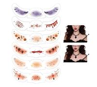 Stickers Halloween Visage 6 Pièces Patch Pailleté Imperméable