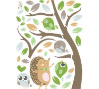 Stickers hérissons et les oiseaux de la forêt