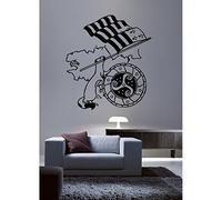 Stickers Hermine et drapeau breton - Noir, L 50cm x H 56cm