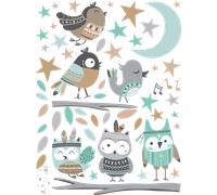 Stickers hiboux et oiseaux des collines