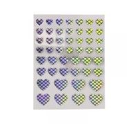 Stickers Holographiques Coeur Impression Écailles 48 Pièces
