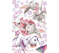 Stickers lapines et souris sous une pluie d'étoiles