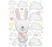 Stickers lapins dodo sur les nuages