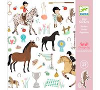 Stickers chevaux - DJECO - DJ-8881 - Multicolore - Marron - Bébé