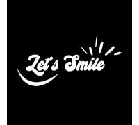 Stickers lettrage affiche typographique dessinée à la main « Sourions » 34x71.3cm N'abîme pas le mur Blanc