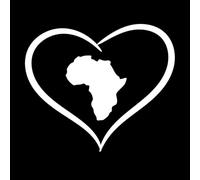 Stickers lettrage Afrique Amour Continent Cœur 68x79.5cm Amovible sans laisser de colle Blanc