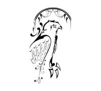 Stickers lettrage Aigle Faucon Oiseau Liberté Faucon 30x54.1cm N'abîme pas la surface du mur Noir