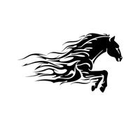 Stickers lettrage Animal Abstrait Tête de Cheval Animal Cheval Sauvage Étalon 30x52.8cm Stickers pour vitres Noir