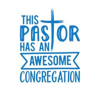 Stickers lettrage Ce pasteur a un prêtre de congrégation formidable 65.6x81.9cm Multicolore Bleu