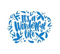 Stickers lettrage Ceci est une belle inscription de vie écrite en caractères cursifs 50.4x69.6cm Décoration artistique Bleu