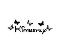 Stickers lettrage Chambre d'enfant Papillon Fille Garçon 25x75.3cm Embellissement mural Noir