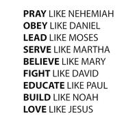 Stickers lettrage citation chrétienne : « aimer comme Jésus » 42x48cm Peinture murale artistique Noir