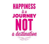 Stickers lettrage Citation : Le bonheur est un voyage, pas une destination. 32x47.1cm Décoration de carrosserie RoseRouge