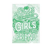 Stickers lettrage Citations inspirantes sur le thème « Le chien est le meilleur ami de la fille » 57.6x81.4cm Peinture murale artistique Vert