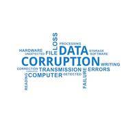 Stickers lettrage Corruption des données du nuage de mots 45x80.6cm Personnalisation Bleu