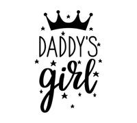 Stickers lettrage Couronnement de la fille de papa, petite princesse 32x48.6cm Fourni avec un kit de film de transfert Noir
