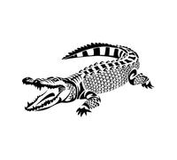 Stickers lettrage Crocodile animal africain Alligator tribal 30x53.4cm Modification et ajout d'informations possibles Noir