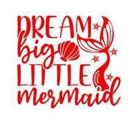 Stickers lettrage découpes par sublimation de la petite sirène rêve en grand 54.6x60.7cm Culture du tatouage Rouge