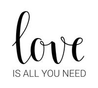 Stickers lettrage Des mots d'amour écrits à la main, c'est tout ce dont vous avez besoin. 42x46.9cm Embellissement mural Noir
