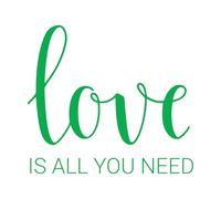 Stickers lettrage Des mots d'amour écrits à la main, c'est tout ce dont vous avez besoin. 42x46.9cm Ne se décolle pas Vert