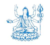 Stickers lettrage Dieu Shiva 72x73.5cm N'abîme pas le mur Bleu