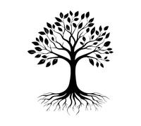 Stickers lettrage d'un arbre avec des racines 41x50.5cm Embellissement mural Noir