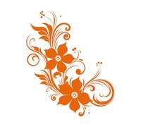 Stickers lettrage Élément de design dynamique orné de fleurs, croquis botaniques captivants, logo emblématique 41x49cm N'abîme pas le mur Orange