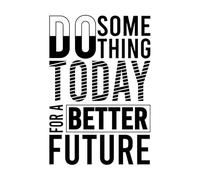 Stickers lettrage Faites quelque chose aujourd'hui 36x53.3cm Amovible sans laisser de colle Noir