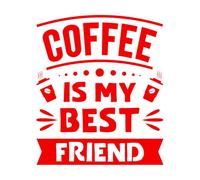 Stickers lettrage Le café est mon meilleur ami 65.6x77.3cm Étanche Rouge