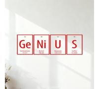 Stickers lettrage Leçon de chimie sur le tableau périodique pour les adolescents 27x87.7cm N'abîme pas le mur Rouge