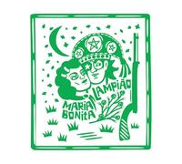 Stickers lettrage Les héros populaires des bandits de Lampiao et Maria Bonita 68x76.5cm Étanche Vert