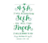 Stickers lettrage lettrage à la main demander chercher frapper à 57.6x97.3cm Ne se décolle pas Vert