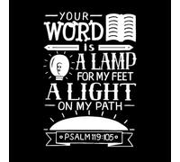 Stickers lettrage lettrage biblique, ta parole est une lampe 36x52.2cm Stickers pour vitres Blanc